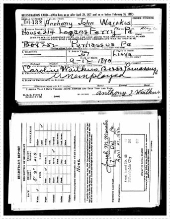 Waitkus Antanas 1942 Military Registration